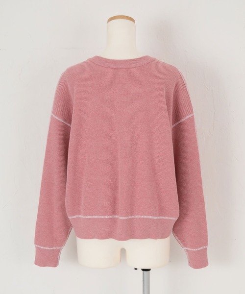 titivate(ティティベイト)の「デザインステッチゆるニットカーディガン(カーディガン/ボレロ・レディース・ネイビー/ピンク/アイボリー・S/M)」の5枚目の写真