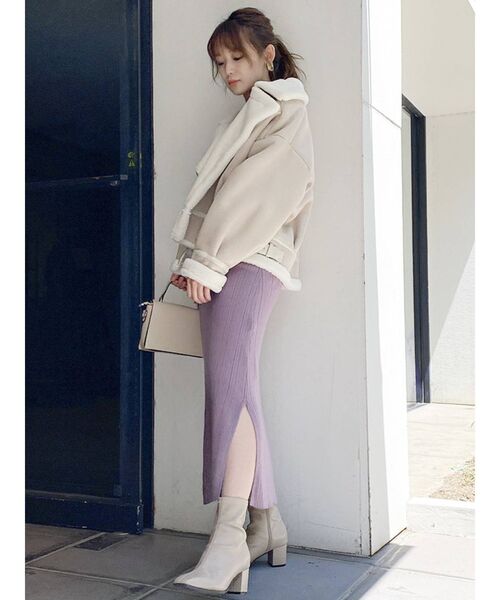 dazzlin（ダズリン）の「レザーライクボアショートブルゾン（ブルゾン・レディース・ブラック/ブラウン/アイボリー・FREE）」の18枚目の写真