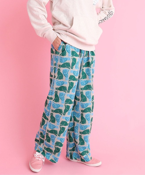 didizizi(ディディジジ)の「トラ猫と黒猫JQ PT(その他パンツ・レディース・ベージュ/グレー・FREE)」の2枚目の写真