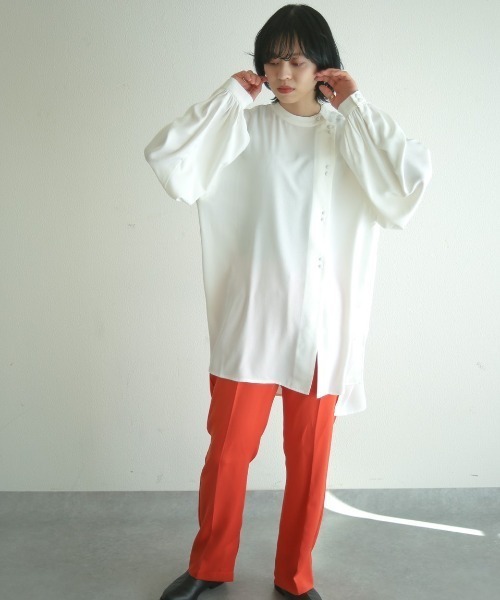 spoon store(スプーンストア)の「レイヤードダブルボタンシャツ(シャツ/ブラウス・レディース・オフホワイト/グリーン・フリー)」の10枚目の写真