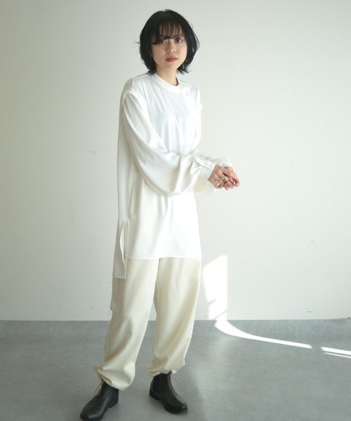 spoon store(スプーンストア)の「レイヤードダブルボタンシャツ(シャツ/ブラウス・レディース・オフホワイト/グリーン・フリー)」の13枚目の写真