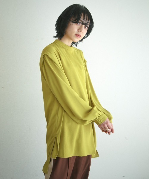 spoon store(スプーンストア)の「レイヤードダブルボタンシャツ(シャツ/ブラウス・レディース・オフホワイト/グリーン・フリー)」の18枚目の写真