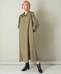 襟刺繍入りワンピース