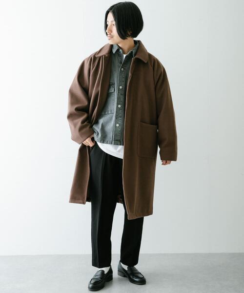 ITEMS URBANRESEARCH(アイテムズ アーバンリサーチ)の「ウールライクメルトン ロングコート(その他アウター・メンズ・ブラウン/ブラック/ベージュ・LARGE/MEDIUM)」の15枚目の写真