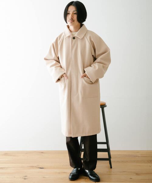 ITEMS URBANRESEARCH(アイテムズ アーバンリサーチ)の「ウールライクメルトン ロングコート(その他アウター・メンズ・ブラウン/ブラック/ベージュ・LARGE/MEDIUM)」の5枚目の写真