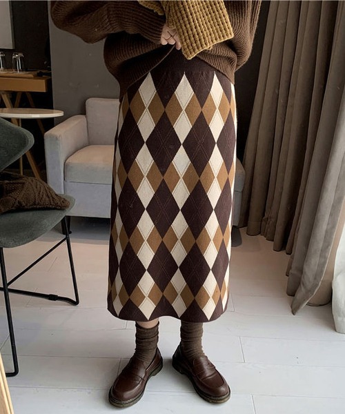 MAISON DE THERESE(メゾン ド テレーズ)の「レトロニットスカート(スカート・レディース・ブラウン/ブラック・MEDIUM)」の5枚目の写真