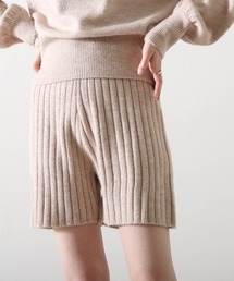ワイドリブニットショートパンツ