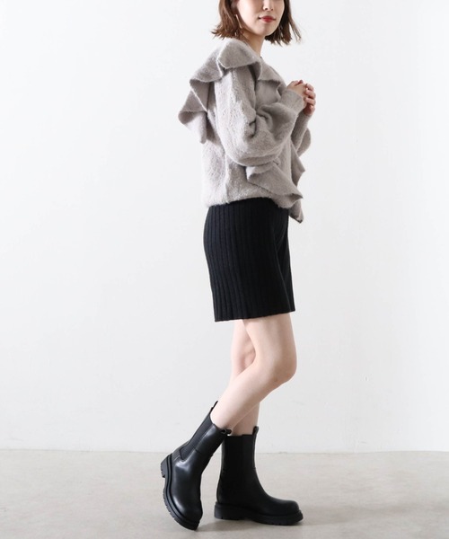 Cheek（チーク）の「ワイドリブニットショートパンツ（その他パンツ・レディース・ブラック/ベージュ/オフホワイト・MEDIUM）」の18枚目の写真