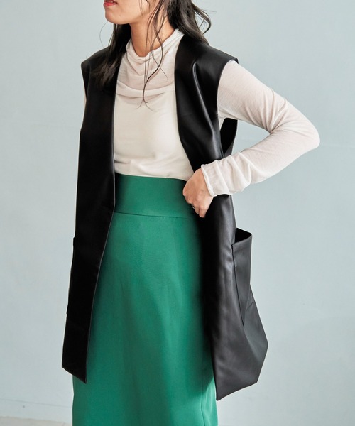 WEGO(ウィゴー)の「WEGO/フェイクレザーベスト(ベスト・レディース・ブラック・FREE)」の9枚目の写真