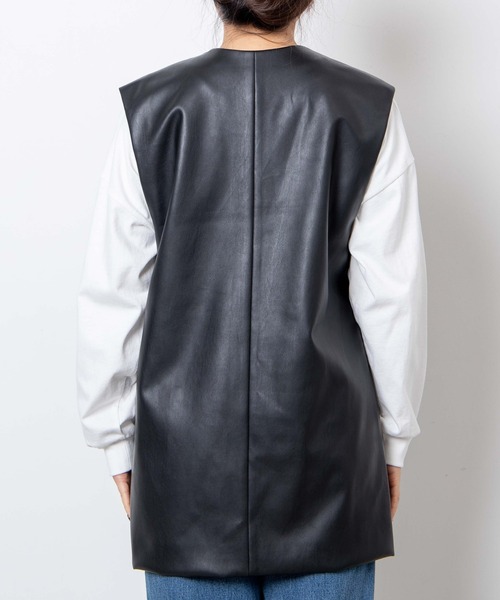 WEGO(ウィゴー)の「WEGO/フェイクレザーベスト(ベスト・レディース・ブラック・FREE)」の19枚目の写真