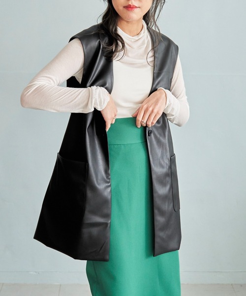 WEGO(ウィゴー)の「WEGO/フェイクレザーベスト(ベスト・レディース・ブラック・FREE)」の20枚目の写真