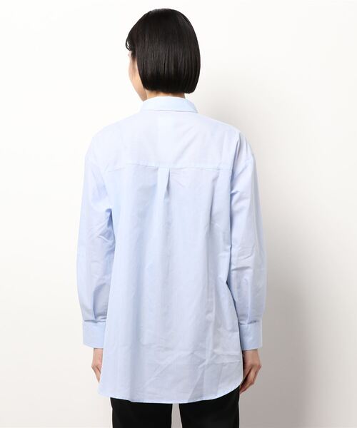 ehka sopo(エヘカソポ)の「ストライプ/無地アソートチュニックシャツ(シャツ/ブラウス・レディース・グリーン/ベージュ/オフホワイト/ブルー/サックスブルー/ピンク・フリ-)」の7枚目の写真