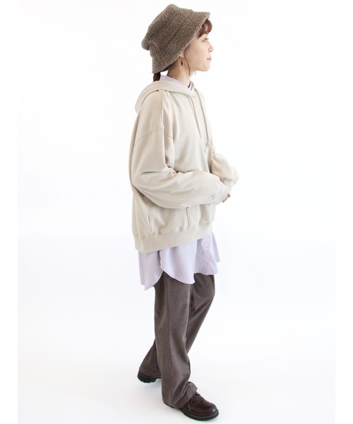 ehka sopo(エヘカソポ)の「ストライプ/無地アソートチュニックシャツ(シャツ/ブラウス・レディース・グリーン/ベージュ/オフホワイト/ブルー/サックスブルー/ピンク・フリ-)」の11枚目の写真