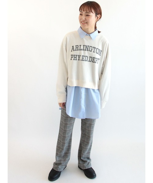 ehka sopo(エヘカソポ)の「ストライプ/無地アソートチュニックシャツ(シャツ/ブラウス・レディース・グリーン/ベージュ/オフホワイト/ブルー/サックスブルー/ピンク・フリ-)」の9枚目の写真