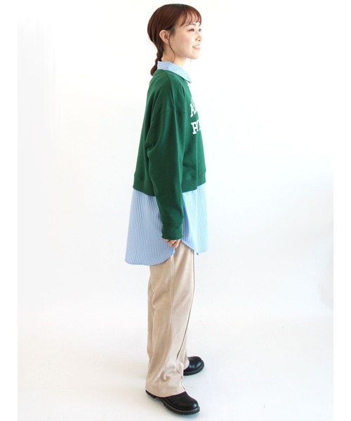 ehka sopo(エヘカソポ)の「ストライプ/無地アソートチュニックシャツ(シャツ/ブラウス・レディース・グリーン/ベージュ/オフホワイト/ブルー/サックスブルー/ピンク・フリ-)」の22枚目の写真