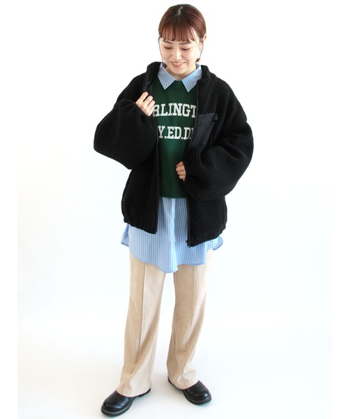 ehka sopo(エヘカソポ)の「ストライプ/無地アソートチュニックシャツ(シャツ/ブラウス・レディース・グリーン/ベージュ/オフホワイト/ブルー/サックスブルー/ピンク・フリ-)」の19枚目の写真