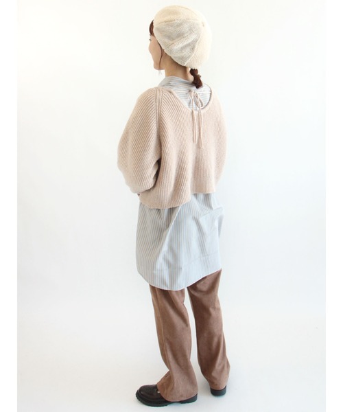 ehka sopo(エヘカソポ)の「ストライプ/無地アソートチュニックシャツ(シャツ/ブラウス・レディース・グリーン/ベージュ/オフホワイト/ブルー/サックスブルー/ピンク・フリ-)」の14枚目の写真