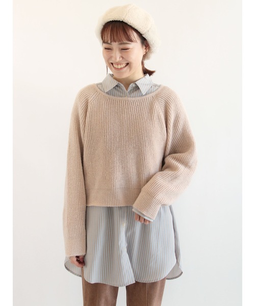 ehka sopo(エヘカソポ)の「ストライプ/無地アソートチュニックシャツ(シャツ/ブラウス・レディース・グリーン/ベージュ/オフホワイト/ブルー/サックスブルー/ピンク・フリ-)」の12枚目の写真