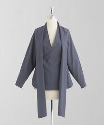 LOEFF ロエフ コットンブロードタイスリーブブラウス ホワイト サイズ1 LOEFF（ロエフ）の「＜LOEFF（ロエフ）＞コットン ブロード
