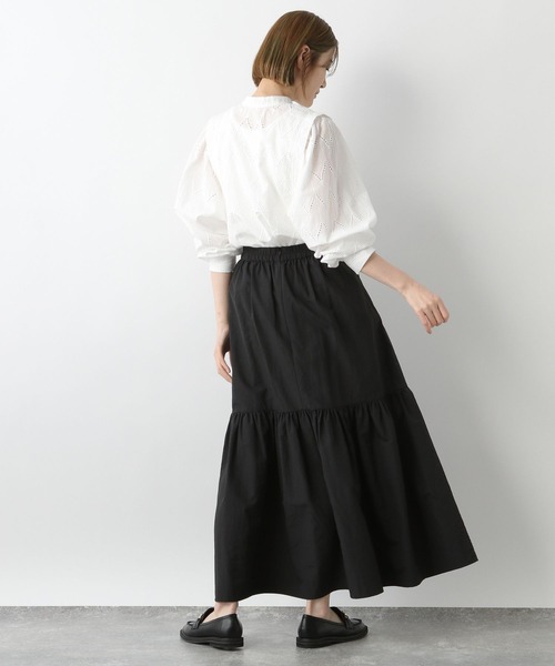 A part by（アパートバイ）の「コットンレースブラウス　266862（シャツ/ブラウス・レディース・ブラック/オフホワイト/マスタード・FREE）」の6枚目の写真