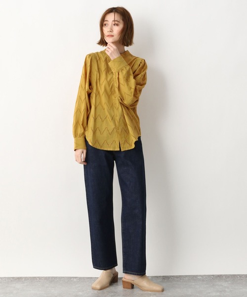 A part by（アパートバイ）の「コットンレースブラウス　266862（シャツ/ブラウス・レディース・ブラック/オフホワイト/マスタード・FREE）」の16枚目の写真