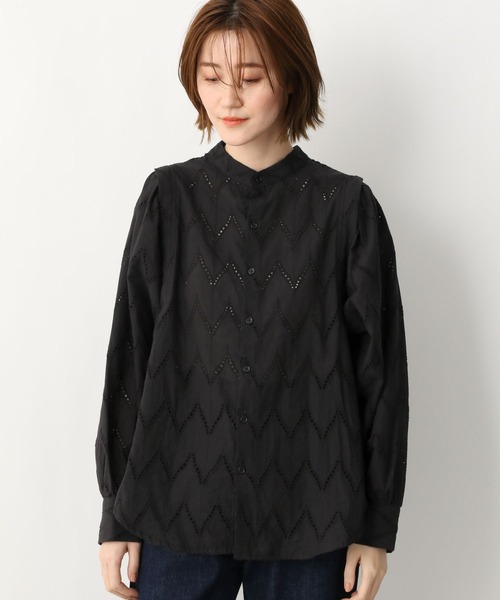 A part by（アパートバイ）の「コットンレースブラウス　266862（シャツ/ブラウス・レディース・ブラック/オフホワイト/マスタード・FREE）」の21枚目の写真