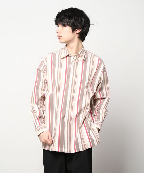 NEZU YOHINTEN（ネズヨウヒンテン）の「NEZU YO-HINTEN C/CU ストライプJQレギュラーSH (100416)（シャツ/ブラウス・メンズ・ホワイト・1/2）」の4枚目の写真