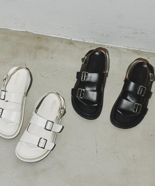 Auntie Rosa Holiday(アンティローザホリデー)の「ダブルベルトコンフォートサンダル(サンダル・レディース・ブラック/オフホワイト・LARGE/MEDIUM/SMALL)」の6枚目の写真