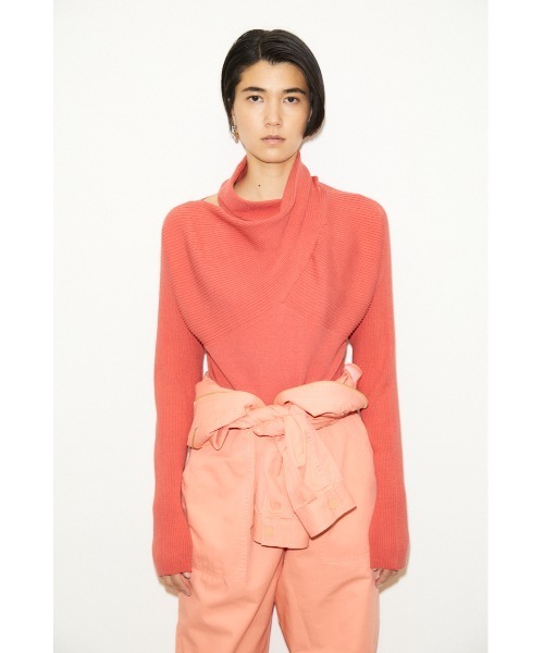 THROW by SLY(スローバイスライ)の「THROW NECK 2WAY HG TOPS ハイゲージ トップス(ニット/セーター・レディース・ブラック/クリアレッド・FREE)」の10枚目の写真