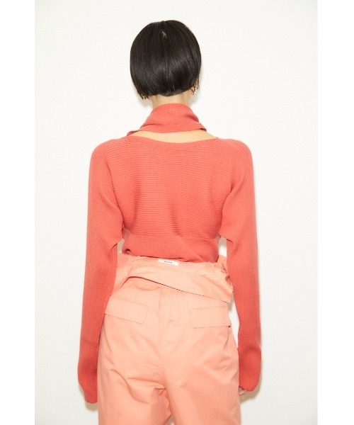 THROW by SLY(スローバイスライ)の「THROW NECK 2WAY HG TOPS ハイゲージ トップス(ニット/セーター・レディース・ブラック/クリアレッド・FREE)」の12枚目の写真