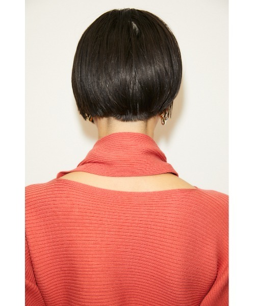 THROW by SLY(スローバイスライ)の「THROW NECK 2WAY HG TOPS ハイゲージ トップス(ニット/セーター・レディース・ブラック/クリアレッド・FREE)」の17枚目の写真