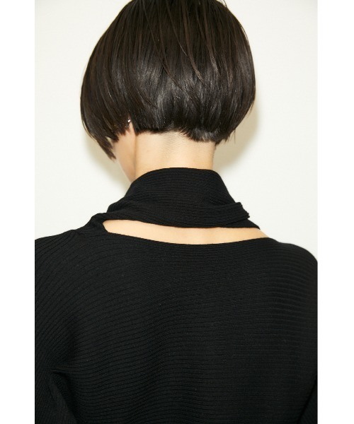 THROW by SLY(スローバイスライ)の「THROW NECK 2WAY HG TOPS ハイゲージ トップス(ニット/セーター・レディース・ブラック/クリアレッド・FREE)」の9枚目の写真