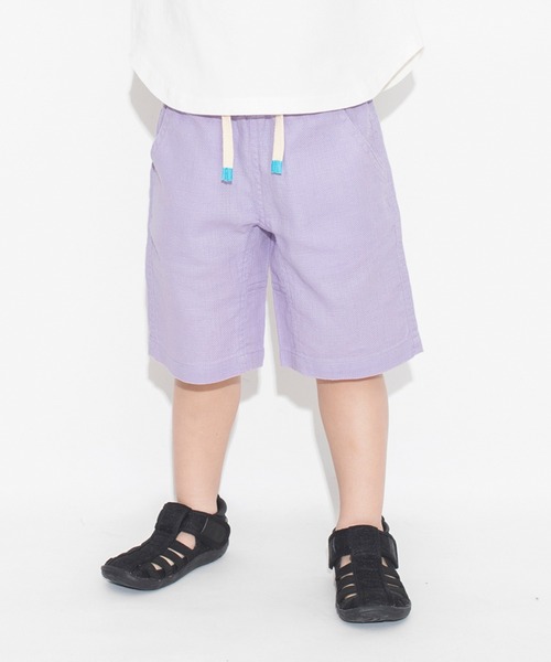 BRANSHES（ブランシェス）の「【爽パン / 綿100％】パナマ織りカラーハーフパンツ（その他パンツ・キッズ・ピンク/パープル/サックスブルー/カーキオリーブ/チャコールグレー/ブラック/レモンイエロー/アイボリー・110/140/100/120/90/160/150/130）」の6枚目の写真