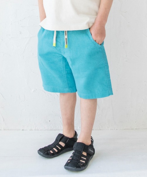 BRANSHES（ブランシェス）の「【爽パン / 綿100％】パナマ織りカラーハーフパンツ（その他パンツ・キッズ・ピンク/パープル/サックスブルー/カーキオリーブ/チャコールグレー/ブラック/レモンイエロー/アイボリー・110/140/100/120/90/160/150/130）」の5枚目の写真