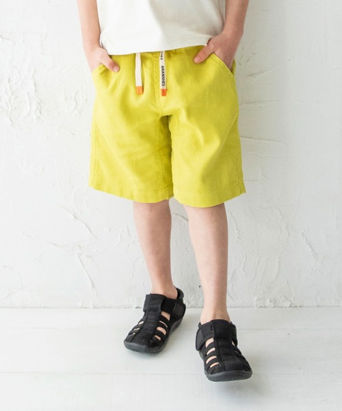 BRANSHES（ブランシェス）の「【爽パン / 綿100％】パナマ織りカラーハーフパンツ（その他パンツ・キッズ・ピンク/パープル/サックスブルー/カーキオリーブ/チャコールグレー/ブラック/レモンイエロー/アイボリー・110/140/100/120/90/160/150/130）」の20枚目の写真