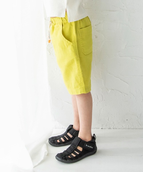 BRANSHES（ブランシェス）の「【爽パン / 綿100％】パナマ織りカラーハーフパンツ（その他パンツ・キッズ・ピンク/パープル/サックスブルー/カーキオリーブ/チャコールグレー/ブラック/レモンイエロー/アイボリー・110/140/100/120/90/160/150/130）」の21枚目の写真