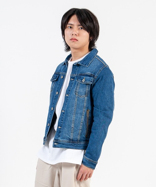 GGD（ジージーディー）の「ZIPポケットGジャン（デニムジャケット・メンズ・ブルー/ホワイト/ブルー系その他・M/L）」の2枚目の写真