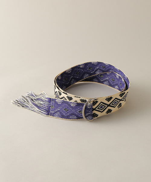URU（ウル）の「【URU / ウル】FRINGE BELT（ベルト・メンズ・ブルー/アイボリー・FREE）」の2枚目の写真