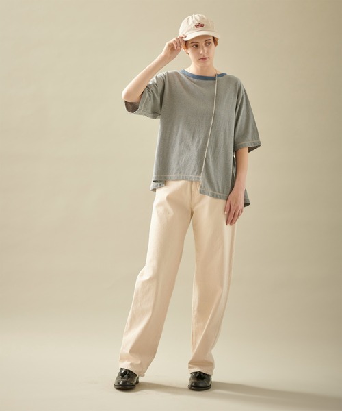 kha:ki（カーキ）の「「KHA:KI / カーキ」ボーダースウィッチプルオーバー"BORDER SWITCH P/O"（Tシャツ/カットソー・レディース・ブラック/カーキ/ブルー・1）」の6枚目の写真