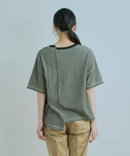 kha:ki（カーキ）の「「KHA:KI / カーキ」ボーダースウィッチプルオーバー"BORDER SWITCH P/O"（Tシャツ/カットソー・レディース・ブラック/カーキ/ブルー・1）」の17枚目の写真