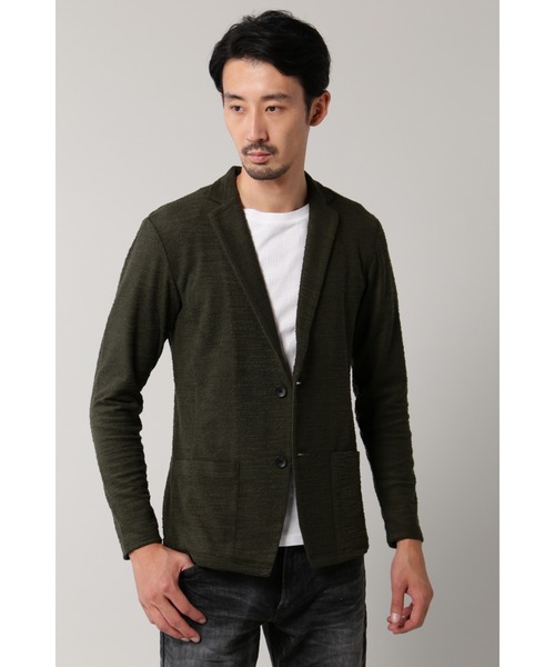 HIGH STREET(ハイストリート)の「HIGH STREET∴圧縮パイルカットカーデ(カーディガン/ボレロ・メンズ・アイボリー/カーキ・M)」の1枚目の写真