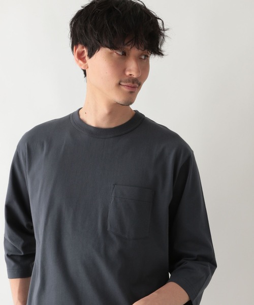 GLOBAL WORK(グローバルワーク)の「キモウテンジク7分袖Tee/263075(Tシャツ/カットソー・メンズ・ネイビー/スカイブルー/ホワイト/キャメル/グレー・SMALL/X-LARGE/MEDIUM/LARGE)」の5枚目の写真