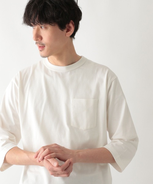 GLOBAL WORK(グローバルワーク)の「キモウテンジク7分袖Tee/263075(Tシャツ/カットソー・メンズ・ネイビー/スカイブルー/ホワイト/キャメル/グレー・SMALL/X-LARGE/MEDIUM/LARGE)」の2枚目の写真