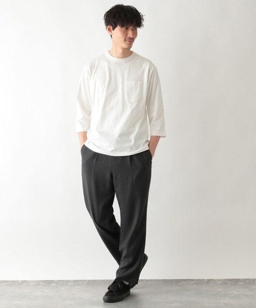 GLOBAL WORK(グローバルワーク)の「キモウテンジク7分袖Tee/263075(Tシャツ/カットソー・メンズ・ネイビー/スカイブルー/ホワイト/キャメル/グレー・SMALL/X-LARGE/MEDIUM/LARGE)」の12枚目の写真