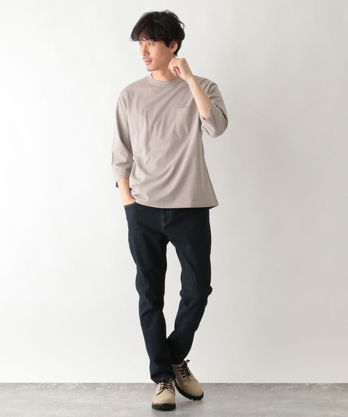 GLOBAL WORK(グローバルワーク)の「キモウテンジク7分袖Tee/263075(Tシャツ/カットソー・メンズ・ネイビー/スカイブルー/ホワイト/キャメル/グレー・SMALL/X-LARGE/MEDIUM/LARGE)」の6枚目の写真