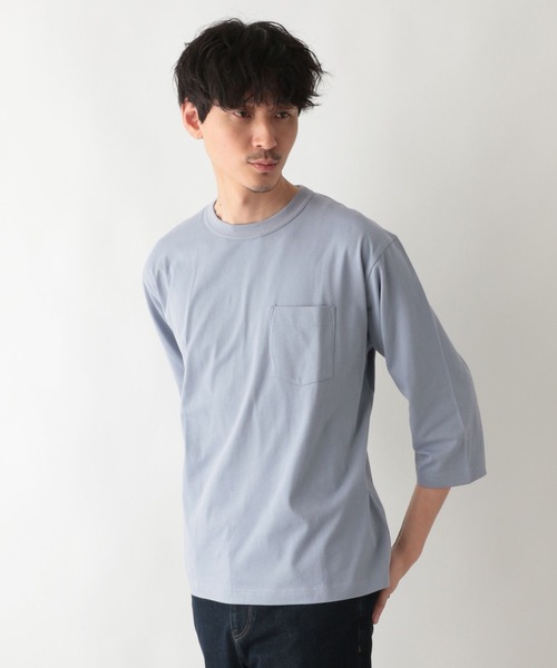 GLOBAL WORK(グローバルワーク)の「キモウテンジク7分袖Tee/263075(Tシャツ/カットソー・メンズ・ネイビー/スカイブルー/ホワイト/キャメル/グレー・SMALL/X-LARGE/MEDIUM/LARGE)」の9枚目の写真