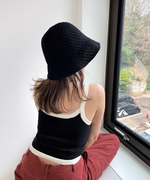 WHO'S WHO gallery（フーズフーギャラリー）の「チューリップハット（ハット・レディース・キャメル/ベージュ/ブラック・FREE）」の5枚目の写真