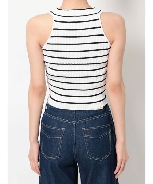 GYDA（ジェイダ）の「アメリカンスリーブタイトニットトップス（タンクトップ・レディース・ブラック/オフホワイト・FREE）」の16枚目の写真