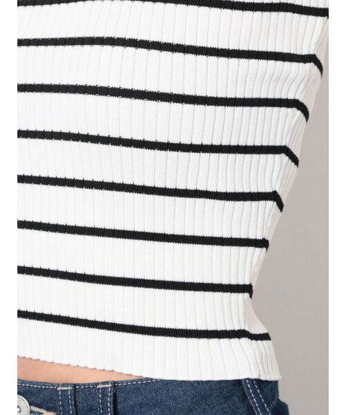 GYDA（ジェイダ）の「アメリカンスリーブタイトニットトップス（タンクトップ・レディース・ブラック/オフホワイト・FREE）」の19枚目の写真