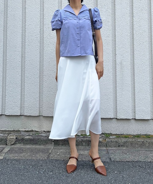 Jewelobe(ジュエローブ)の「6パネルロングフレアスカート(スカート・レディース・ブラック/オフホワイト/ピンク/イエロー/オレンジ/ブルー/グリーン・FREE)」の10枚目の写真